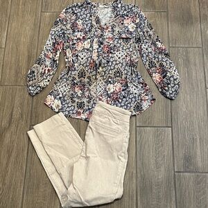 Hillary Radley Beige Pants Only. Pull on, 2 pocket. Size XS